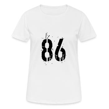 Nummer 86 - Frauen T-Shirt atmungsaktiv - Weiß - Vorne - AI Model Female 172 dark (172cm)