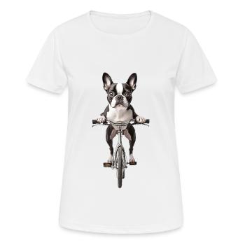 Boston Terrier - Frauen T-Shirt atmungsaktiv - Weiß - Vorne - AI Model Female 172 dark (172cm)