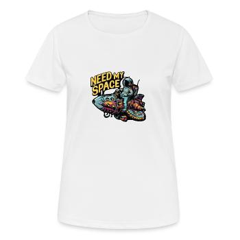 Brauche meinen Platz Raumfahrer mit Raumschiff - Frauen T-Shirt atmungsaktiv - Weiß - Vorne - AI Model Female 172 dark (172cm)