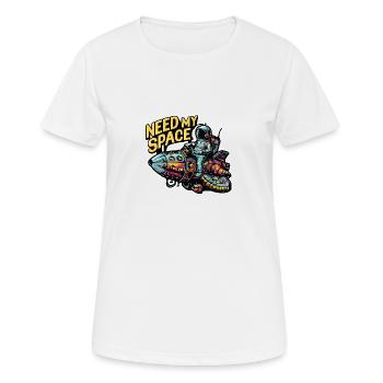J’ai besoin de ma place Spaceman avec vaisseau spatial - T-shirt respirant Femme - blanc - Devant - AI Model Female 172 dark (172cm)