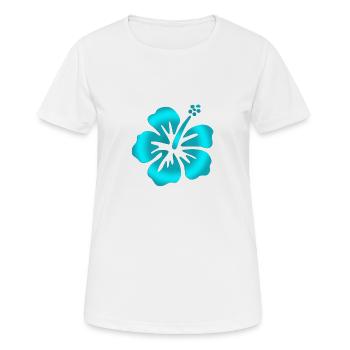 Hibiscus Turquoise - Women's Breathable T-Shirt - white - Front - AI Model Female 172 dark (172cm)