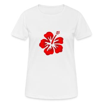 Hibiscus rouge - T-shirt respirant Femme - blanc - Devant - AI Model Female 172 dark (172cm)