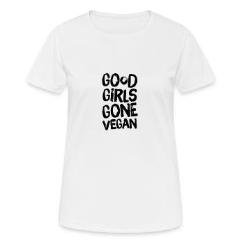 Vegan - Frauen T-Shirt atmungsaktiv - Weiß - Vorne - AI Model Female 172 dark (172cm)