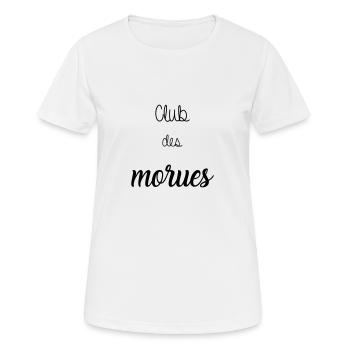 CLUB DES MORUES - T-shirt respirant Femme - blanc - Devant - AI Model Female 172 dark (172cm)