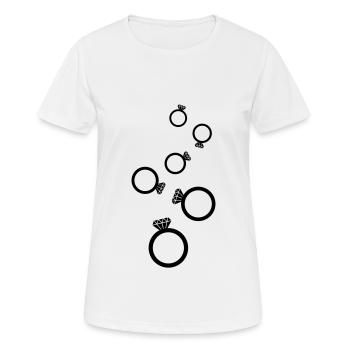 Eheringe symbol - Frauen T-Shirt atmungsaktiv - Weiß - Vorne - AI Model Female 172 dark (172cm)