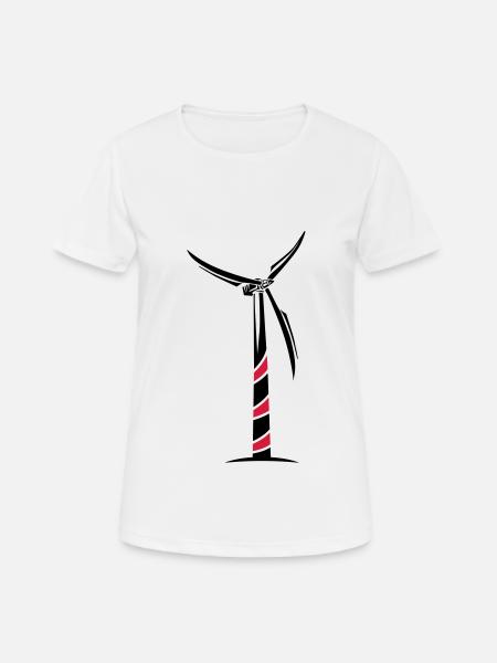 Wind Power Wind Turbine - Women's Breathable T-Shirt - white