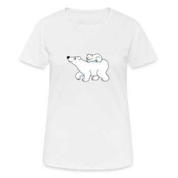 Eisbär - Frauen T-Shirt atmungsaktiv - Weiß - Vorne - AI Model Female 172 dark (172cm)