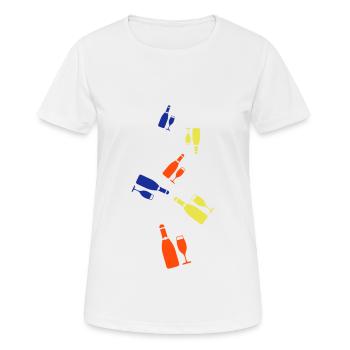 Rotwein Symbol - Frauen T-Shirt atmungsaktiv - Weiß - Vorne - AI Model Female 172 dark (172cm)