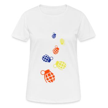 Granate waffe icon - Frauen T-Shirt atmungsaktiv - Weiß - Vorne - AI Model Female 172 dark (172cm)