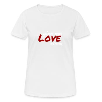 Donnez-moi de l’amour, pas de l’argent - T-shirt respirant Femme - blanc - Devant - AI Model Female 172 dark (172cm)
