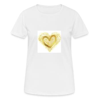 Coeur D’or, Coeur De Paillettes, Amour, Or - T-shirt respirant Femme - blanc - Devant - AI Model Female 172 dark (172cm)