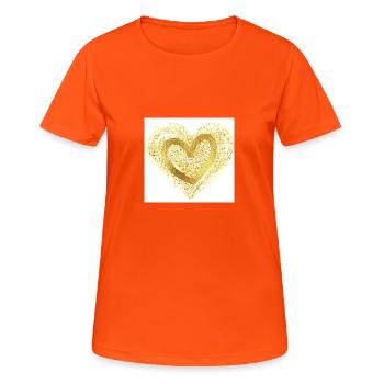 Golden Heart, Glitter Heart, Love, Gold - Women's Breathable T-Shirt - neon orange - Front - AI Model Female 172 dark (172cm)