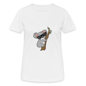 Koala mit Brille auf Baum - Frauen T-Shirt atmungsaktiv - Weiß - Vorne - AI Model Female 172 dark (172cm)