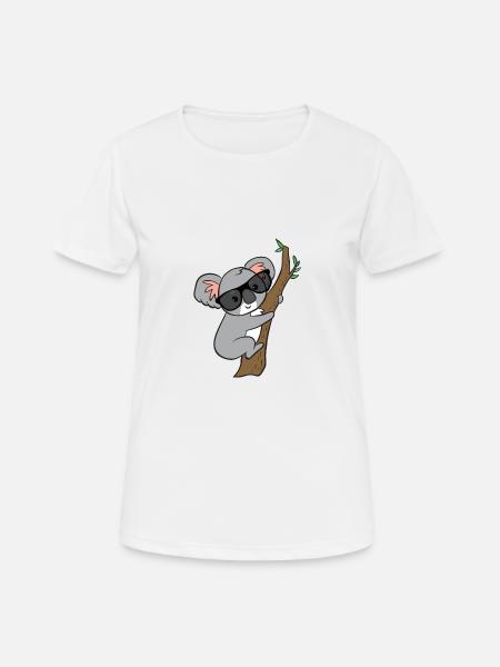 Koala with glasses on tree - Women's Breathable T-Shirt - white
