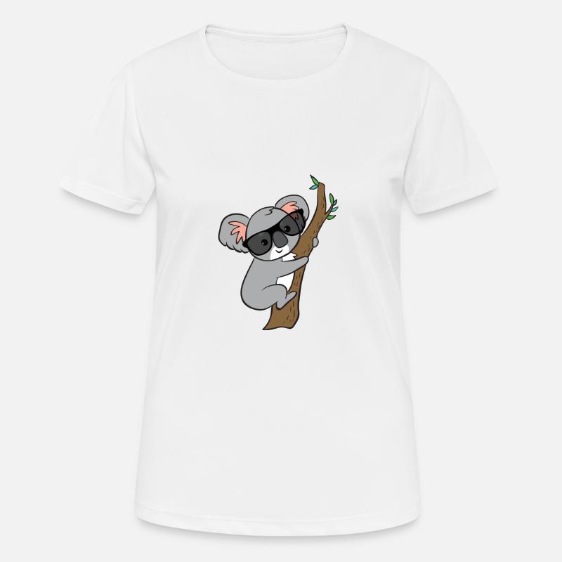 Koala with glasses on tree - Women's Breathable T-Shirt - white