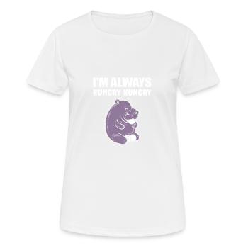 Ich habe immer Hunger Feinschmecker Gift - Frauen T-Shirt atmungsaktiv - Weiß - Vorne - AI Model Female 172 dark (172cm)
