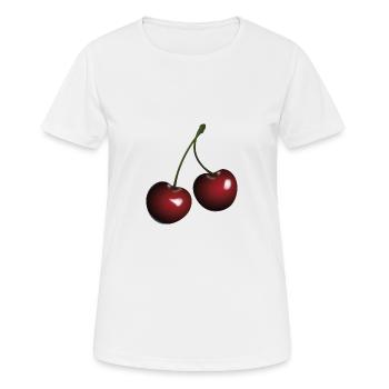 Kirschen - Frauen T-Shirt atmungsaktiv - Weiß - Vorne - AI Model Female 172 dark (172cm)
