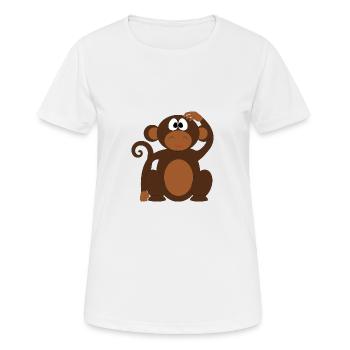 Affe - Frauen T-Shirt atmungsaktiv - Weiß - Vorne - AI Model Female 172 dark (172cm)
