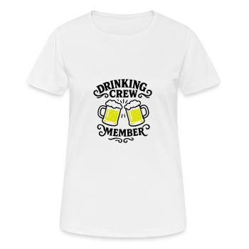 Drinking Crew Bier - Frauen T-Shirt atmungsaktiv - Weiß - Vorne - AI Model Female 172 dark (172cm)