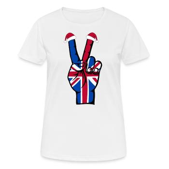 Britische Flagge Weihnachten Peace Symbol - Frauen T-Shirt atmungsaktiv - Weiß - Vorne - AI Model Female 172 dark (172cm)