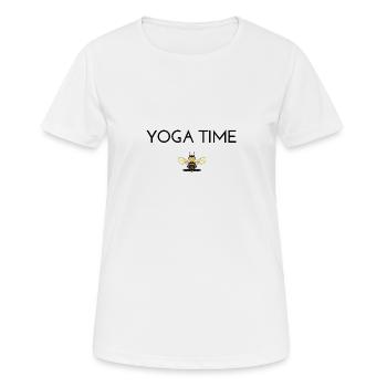 Temps de yoga - T-shirt respirant Femme - blanc - Devant - AI Model Female 172 dark (172cm)