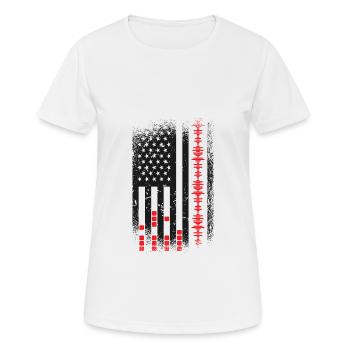 Technicien audio Audiomeister Audio - T-shirt respirant Femme - blanc - Devant - AI Model Female 172 dark (172cm)