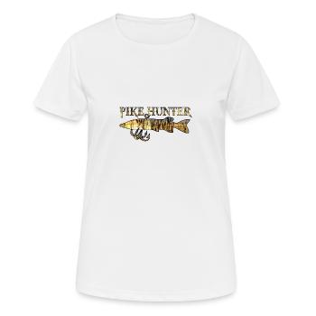Pike Hunter fishing angler pike perch perch - Women's Breathable T-Shirt - white - Front - AI Model Female 172 dark (172cm)