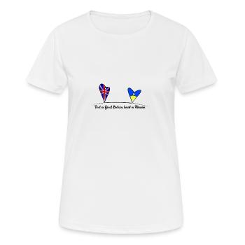 Pieds en Grande-Bretagne, cœur en Ukraine - T-shirt respirant Femme - blanc - Devant - AI Model Female 172 dark (172cm)