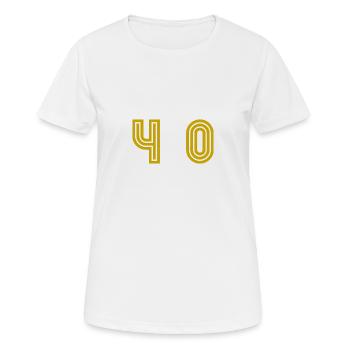 40. 40 JAHRE. 40-JÄHRIGES JUBILÄUM. 40-JÄHRIGES JUBILÄUM. - Frauen T-Shirt atmungsaktiv - Weiß - Vorne - AI Model Female 172 dark (172cm)