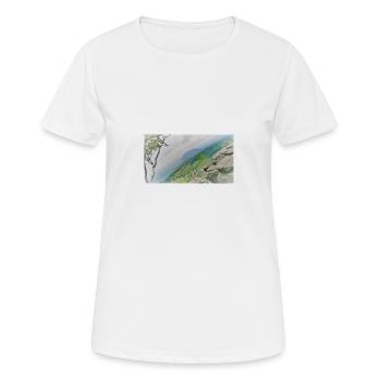 Mountains, nature, air - Women's Breathable T-Shirt - white - Front - AI Model Female 172 dark (172cm)