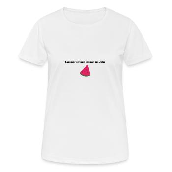 Sommer ist nur einmal im Jahr - Frauen T-Shirt atmungsaktiv - Weiß - Vorne - AI Model Female 172 dark (172cm)