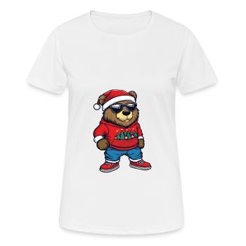 Ours Noël Noël laid - T-shirt respirant Femme - blanc - Devant - AI Model Female 172 dark (172cm)