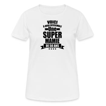 voici a quoi ressemble une super mamie de 50 ans - T-shirt respirant Femme - blanc - Devant - AI Model Female 172 dark (172cm)