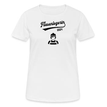 Fliesenlegerin 2024 Beruf Fliesenleger Azubi Frau - Frauen T-Shirt atmungsaktiv - Weiß - Vorne - AI Model Female 172 dark (172cm)