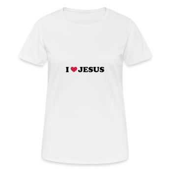 I love Jesus - T-shirt respirant Femme - blanc - Devant - AI Model Female 172 dark (172cm)