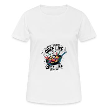 Chef Culinaire Passion pour la cuisine dans le - T-shirt respirant Femme - blanc - Devant - AI Model Female 172 dark (172cm)