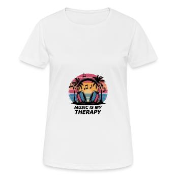 Musik ist meine Therapie für Musikliebhaber - Frauen T-Shirt atmungsaktiv - Weiß - Vorne - AI Model Female 172 dark (172cm)