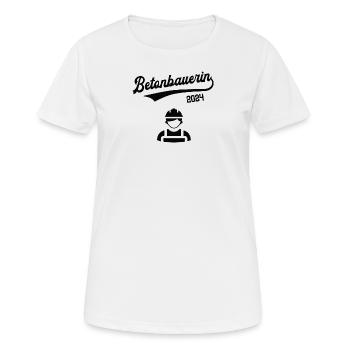 Betonbauerin 2024 Beruf Stahlbetonbauerin Betonbau - Frauen T-Shirt atmungsaktiv - Weiß - Vorne - AI Model Female 172 dark (172cm)