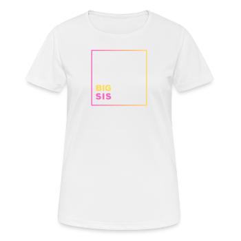 Grande soeur Big Sis Minimaliste - T-shirt respirant Femme - blanc - Devant - AI Model Female 172 dark (172cm)