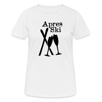 Ski, ski, skiing, après ski, freeski, freeskiing - Women's Breathable T-Shirt - white - Front - AI Model Female 172 dark (172cm)