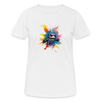 Böser Roboter Serie 008 - Frauen T-Shirt atmungsaktiv - Weiß - Vorne - AI Model Female 172 dark (172cm)