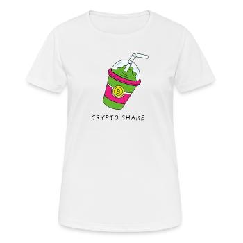 Bitcoin Ethereum Kryptowährungen Shake - Frauen T-Shirt atmungsaktiv - Weiß - Vorne - AI Model Female 172 dark (172cm)