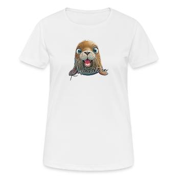 Coastal Deern Cute Seal - Women's Breathable T-Shirt - white - Front - AI Model Female 172 dark (172cm)
