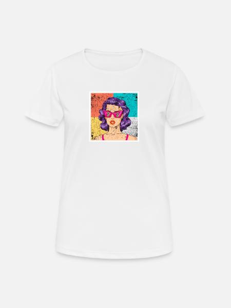 Pop art femmes hustler - T-shirt respirant Femme - blanc
