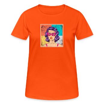 Pop Art Frauen Hustler - Frauen T-Shirt atmungsaktiv - Neonorange - Vorne - AI Model Female 172 dark (172cm)