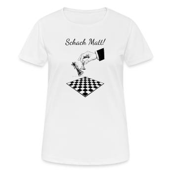Tapis d’échecs! Échecs, jeu, jeu de société, pièces - T-shirt respirant Femme - blanc - Devant - AI Model Female 172 dark (172cm)