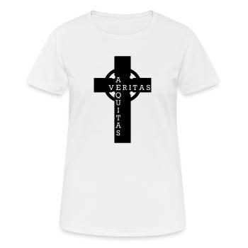 Kreuz aus der blutige Pfad Gottes - Frauen T-Shirt atmungsaktiv - Weiß - Vorne - AI Model Female 172 dark (172cm)