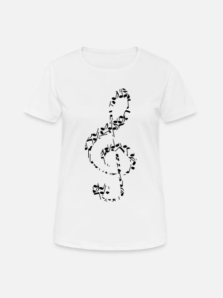 Notenschluessel - Frauen T-Shirt atmungsaktiv - Weiß