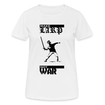 Faire LARP pas la guerre - T-shirt respirant Femme - blanc - Devant - AI Model Female 172 dark (172cm)