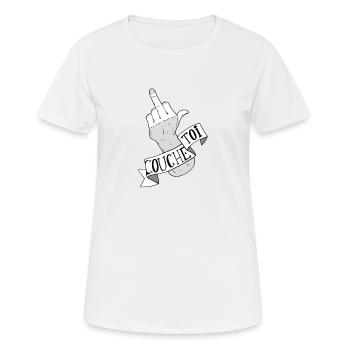 Traduction approximative #7 - T-shirt respirant Femme - blanc - Devant - AI Model Female 172 dark (172cm)